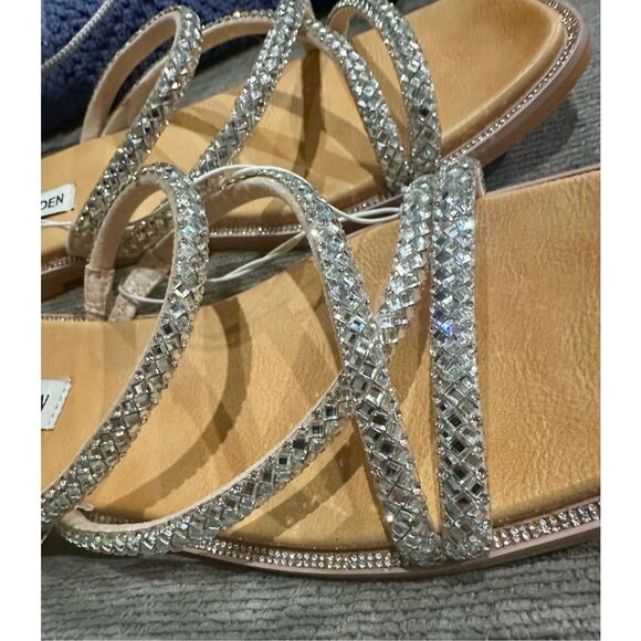 Steve Madden NEW size 7 rhinestone strappy sandals - Picture 8 of 11